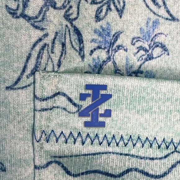 IZOD Men's XL Ice Green / Blue Short Sleeve Polo Shirt - Picture 6 of 7